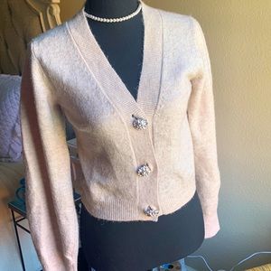 NWT H&M jewels button oat color cardigan.